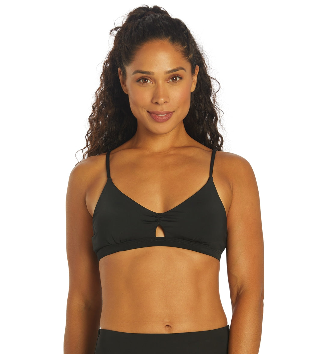 Quintsoul Womens Essentials Cropped Key Hole Bikini Top