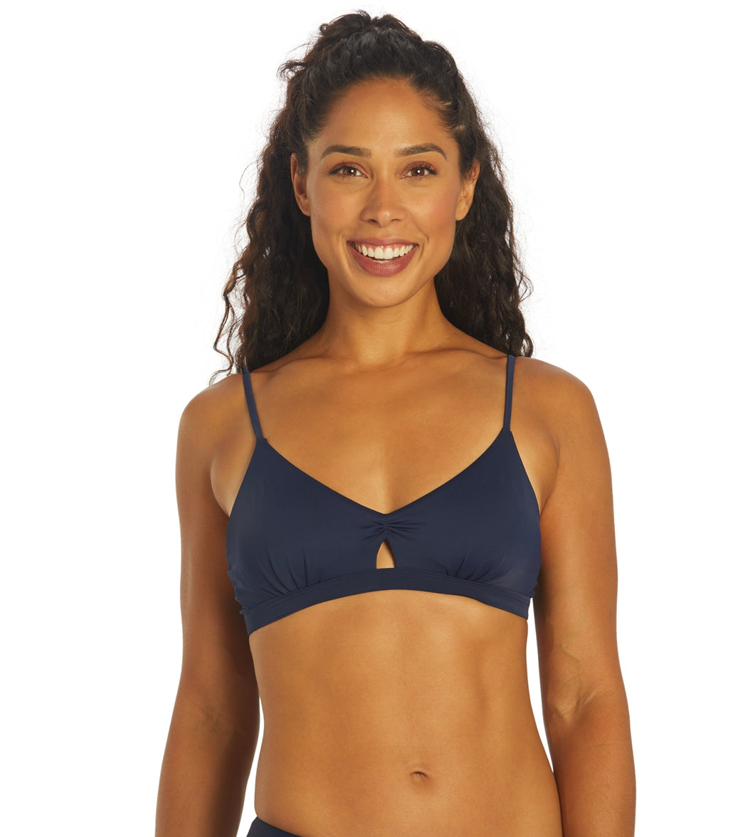 Quintsoul Womens Essentials Cropped Key Hole Bikini Top