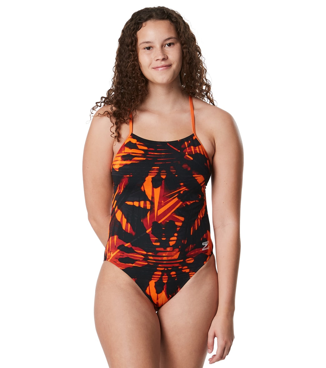 Speedo Womens Reflected One Back One Piece Swimsuit