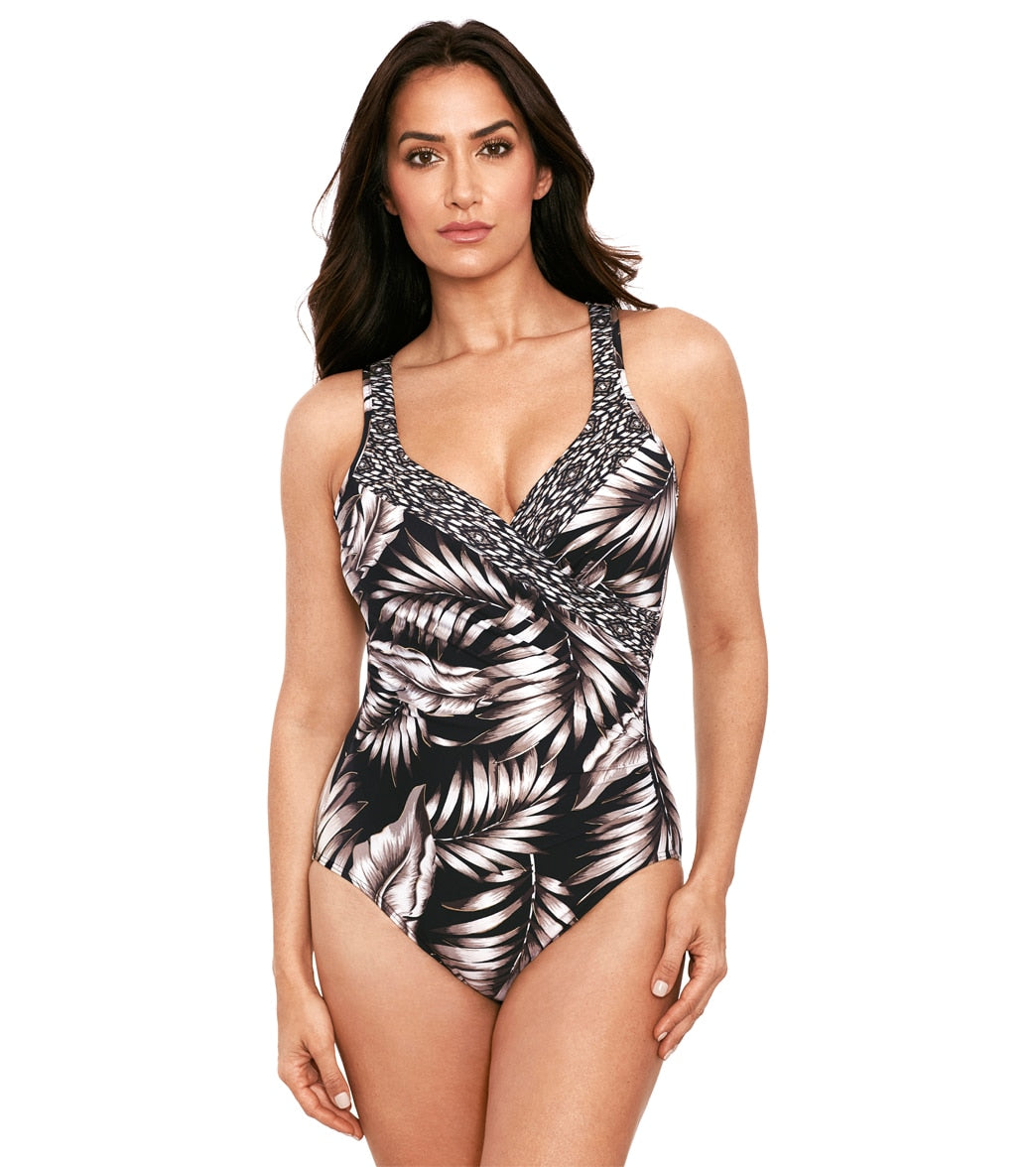 Miraclesuit Womens Oasis Cb Its A Wrap One Piece Swimsuit