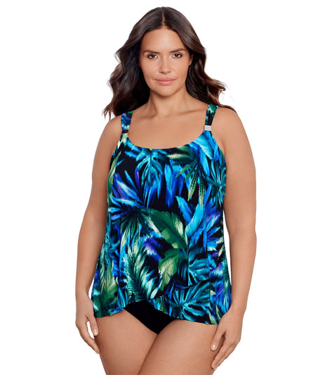 Miraclesuit Women's Plus Size Useppa Dazzle Tankini Top at SwimOutlet.com