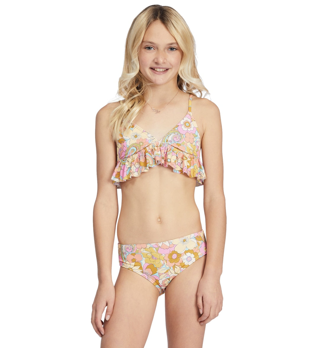 Billabong Girls' Aint She A Beaut Ruffle Two Piece Bikini Set (Little Kid,  Big Kid) at