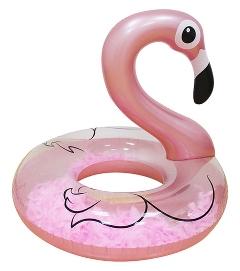 ClubSwim Flamingo Inflatable Pool Swim Float Tube with Feather 40