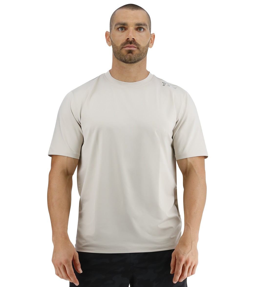 TYR Mens SunDefense Short Sleeve UPF 50+ Swim Shirt