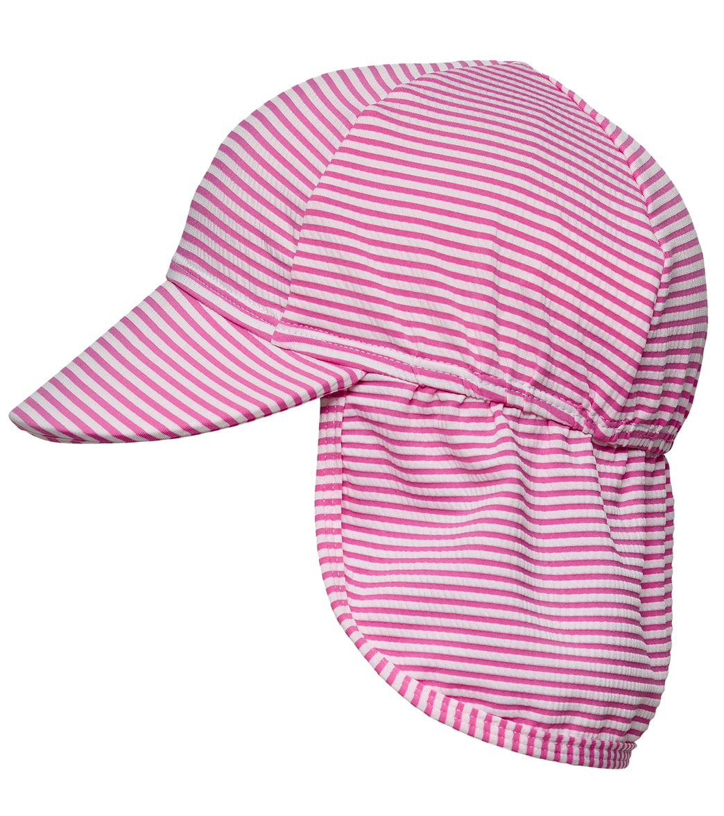 Snapper Rock Girls Raspberry Stripe Floating Flap Hat