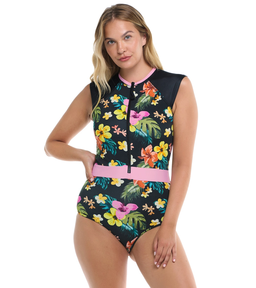 Body Glove Womens Tropical Island Stand Up One Piece Swimsuit (Paddle Suit)