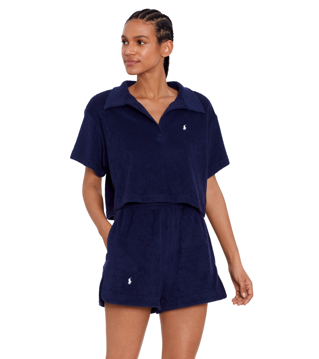 Polo Ralph Lauren Women's Terry Beachwear Polo Shirt and Short Set at
