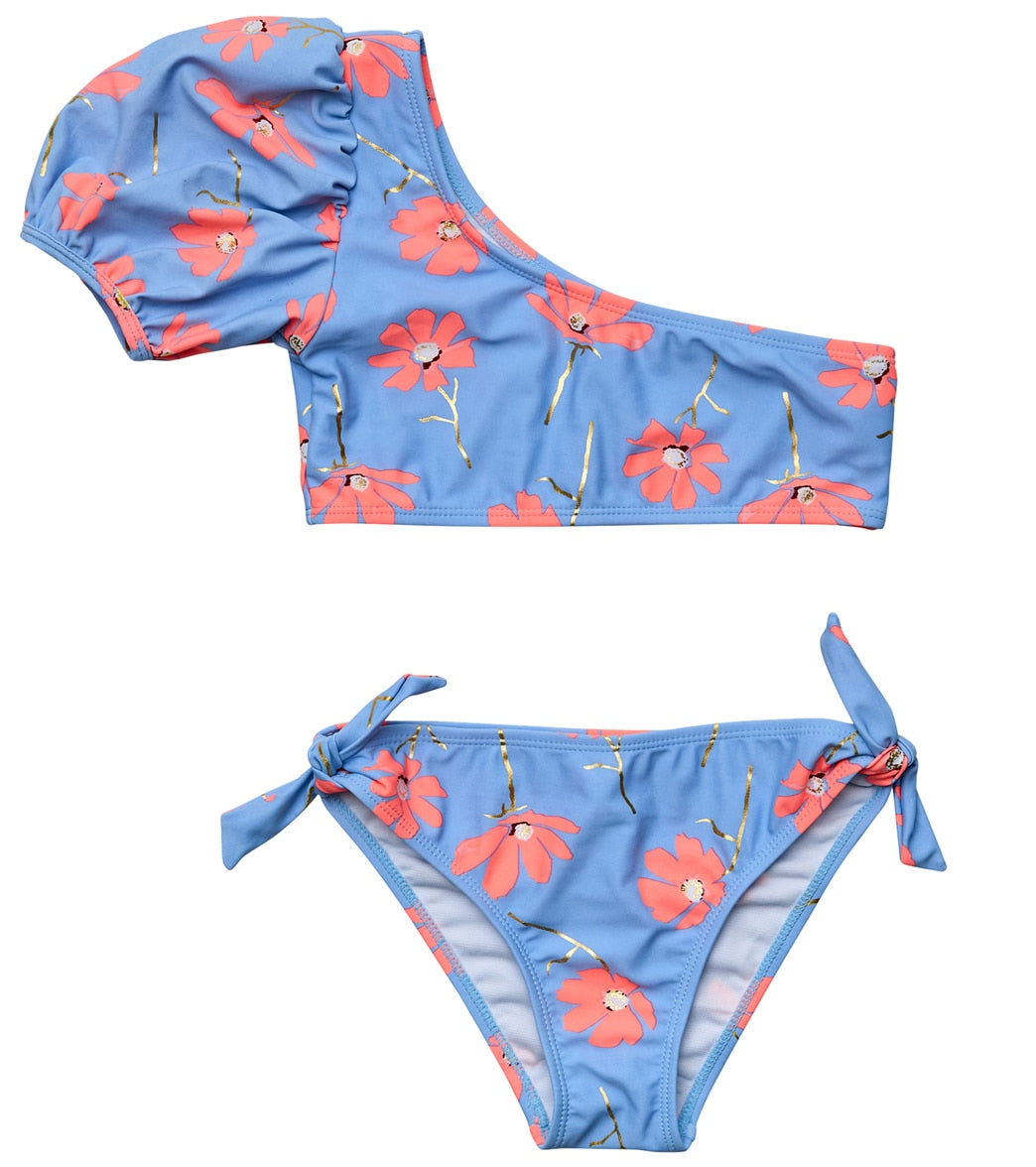 Snapper Rock Girls Beach Bloom One Shoulder Two Piece Bikini Set (Big Kid)