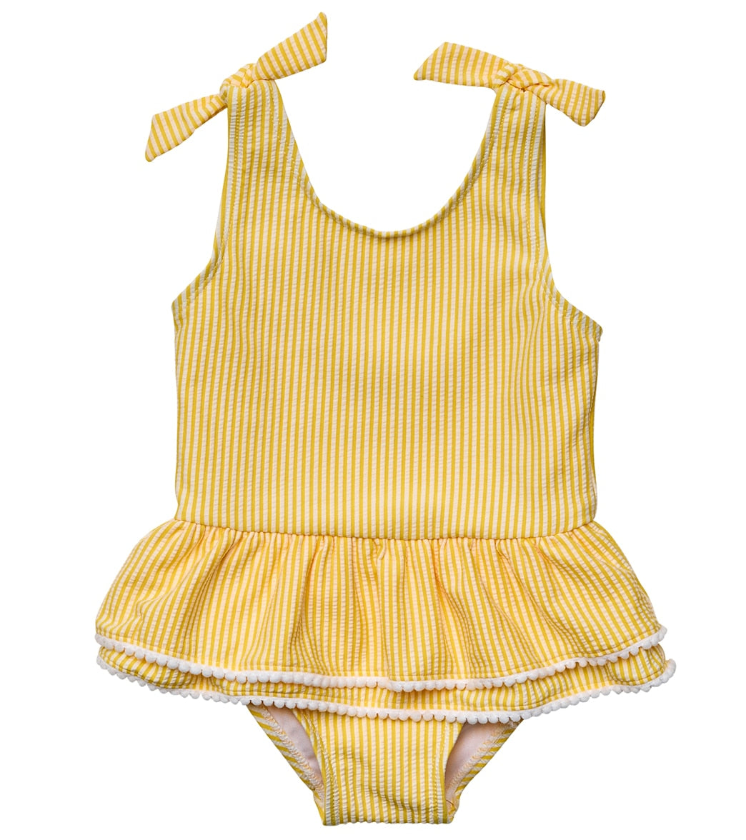 Snapper Rock Girls Marigold Stripe Skirt One Piece Swimsuit (Baby, Toddler, Little Kid)