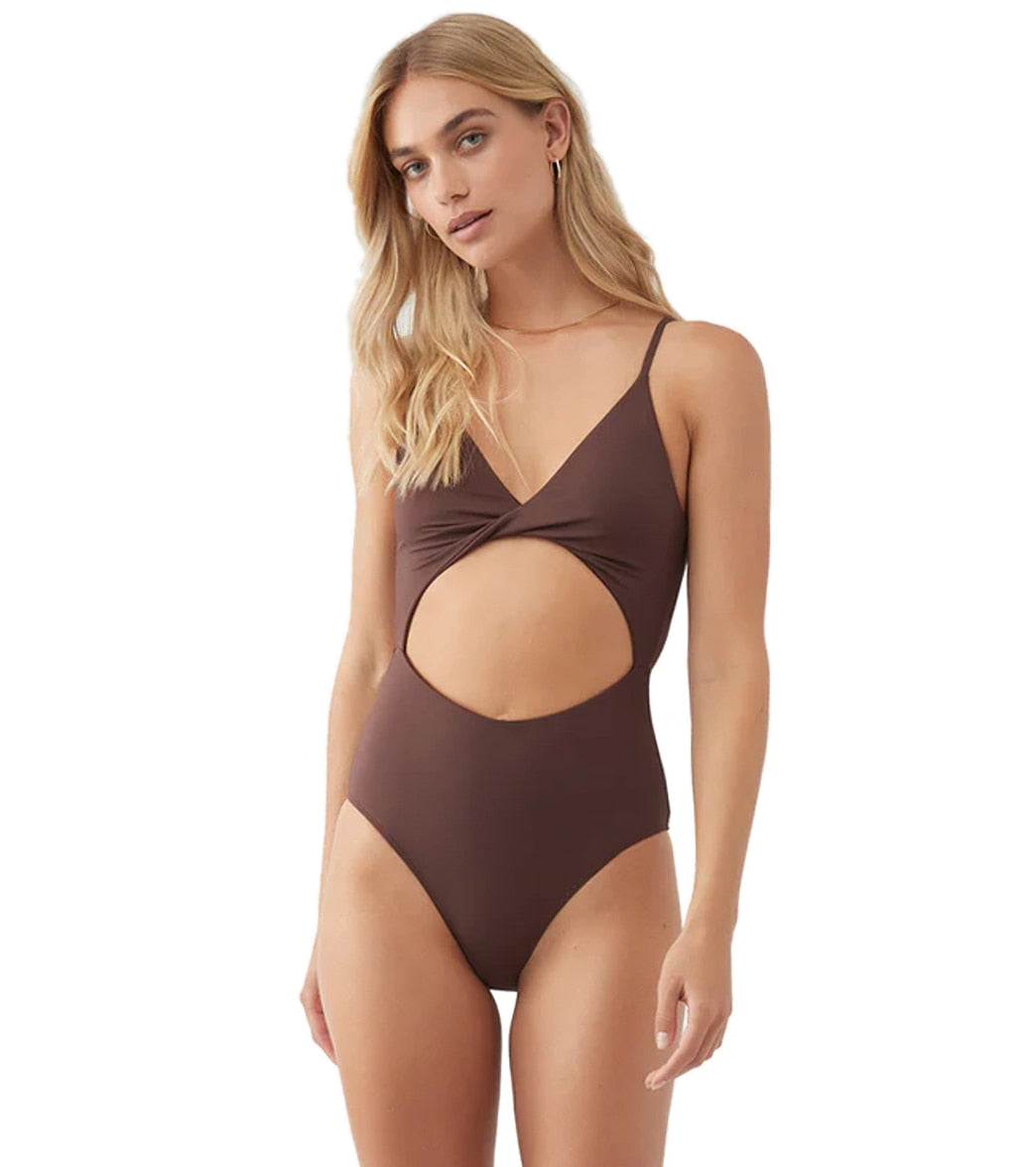 ONeill Womens Saltwater Solids Twisted One Piece Swimsuit