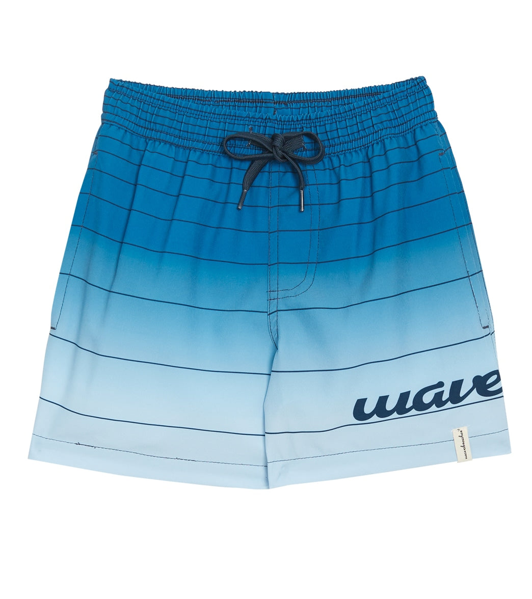 Wavebreaker Boys Ombre Stripe Swim Trunks
