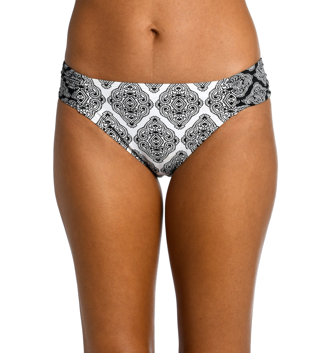 La Blanca Womens Oasis Tile Side Shirred Hipster Bikini Bottom