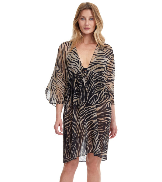 Profile By Gottex Women's Canvas V-Neck Dress – Swimwear Cover Up, Beach & Pool Style