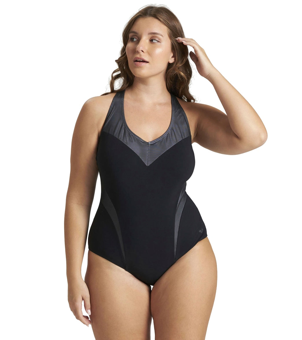 Arena Womens Plus Size Isabel Light Cross Back One Piece Swimsuit