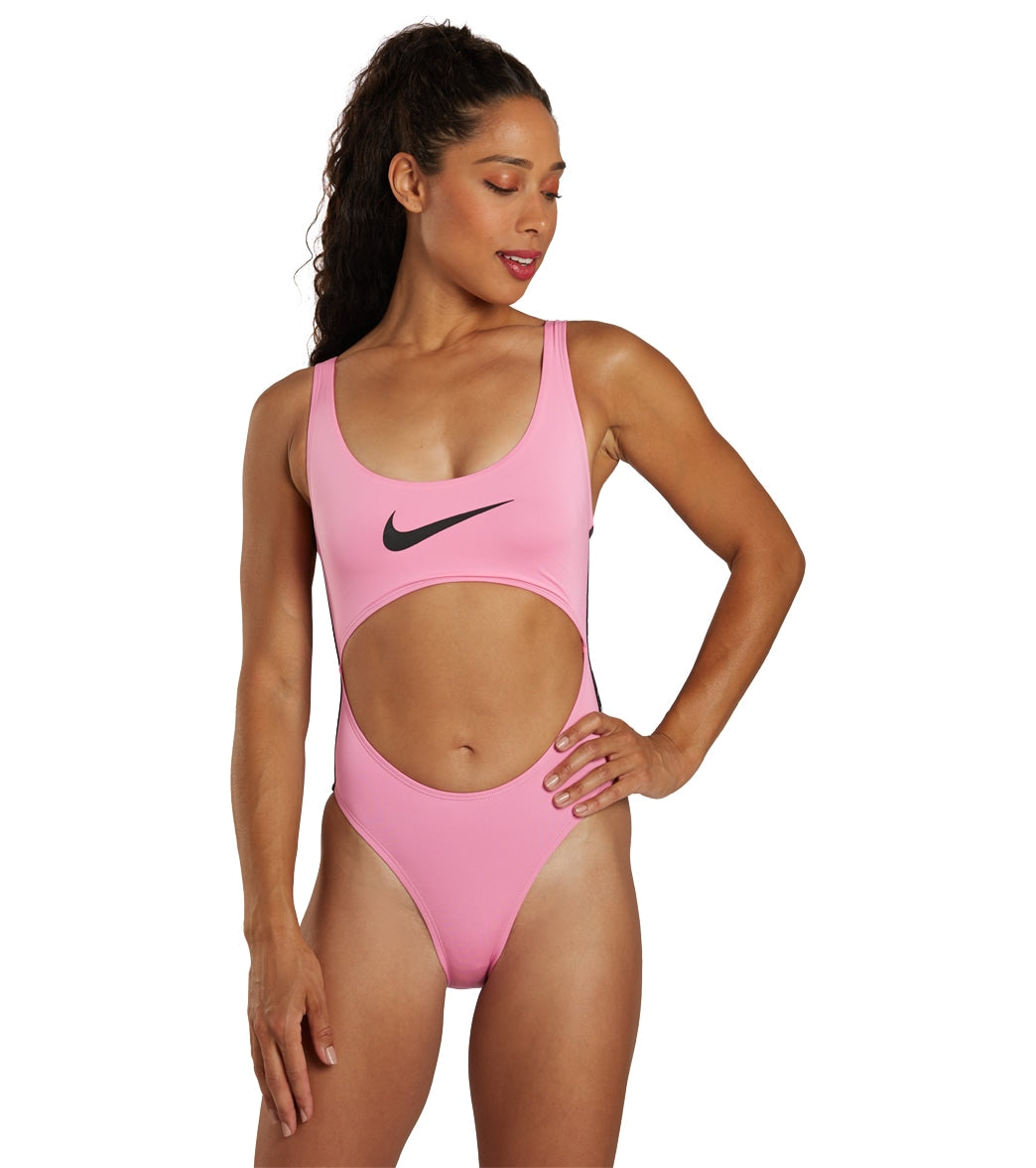 Nike Womens Cut-Out Tank One Piece Swimsuit