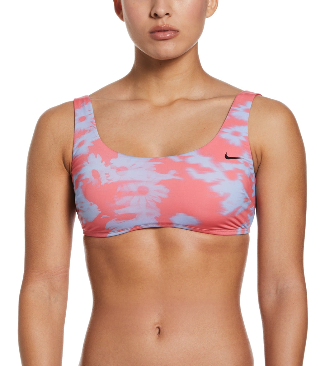 Nike Womens Floral Fade Scoop Neck Bikini Top