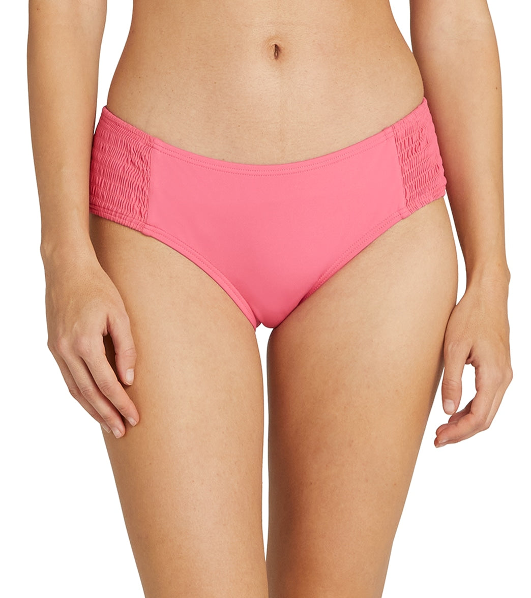 Kate Spade New York Womens Solids Smocked Bikini Bottom