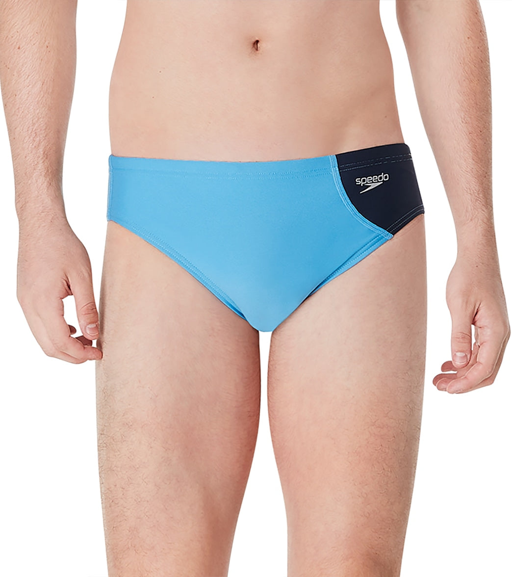 Speedo Vibe Men's Assymetrical Colorblock One Brief Swimsuit at
