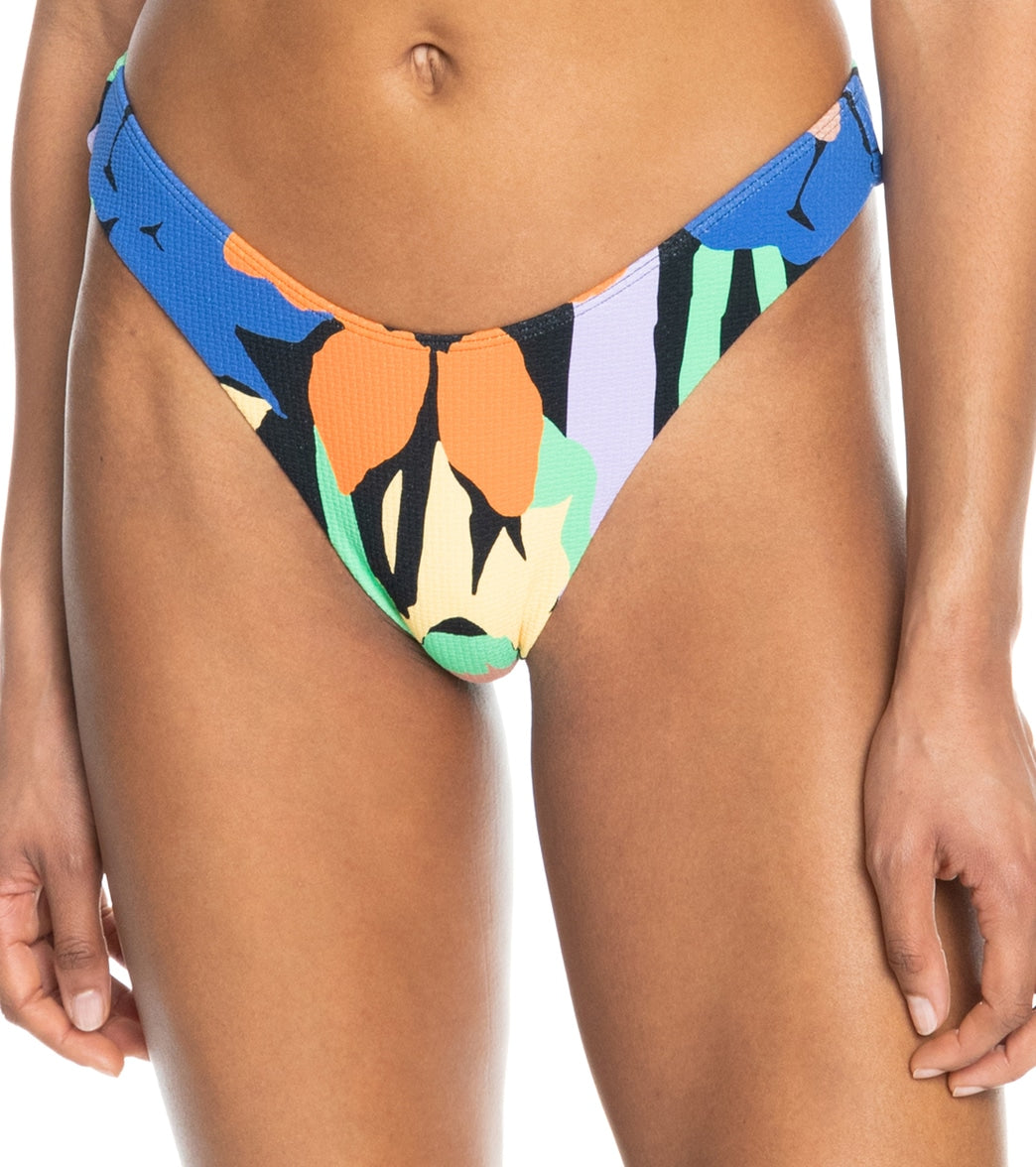 Roxy Womens Color Jam Cheeky High Leg Bikini Bottom