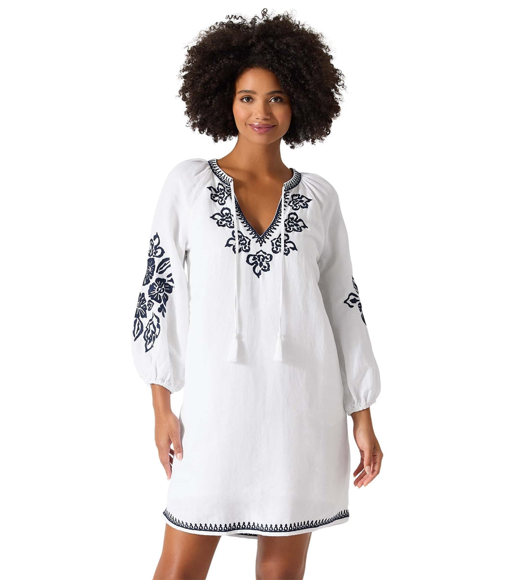 Tommy Bahama St Lucia Embroidered Tunic Cover Up Dress at SwimOutlet.com
